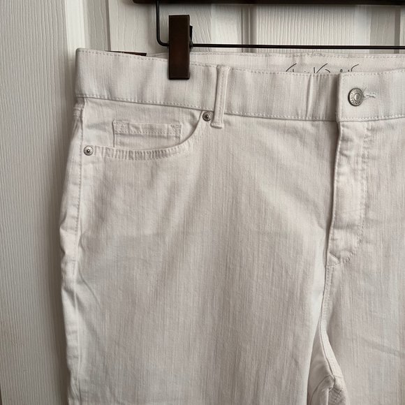Gloria Vanderbilt White Stretch Skimmer Capri Pants 18 - Picture 3 of 13